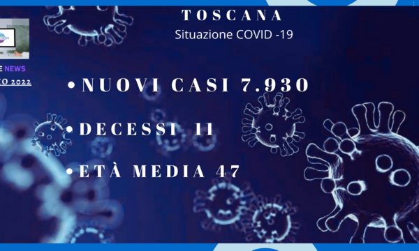Covid: 7.930 casi in Toscana, superato quota 600 dei pazienti in ospedale
