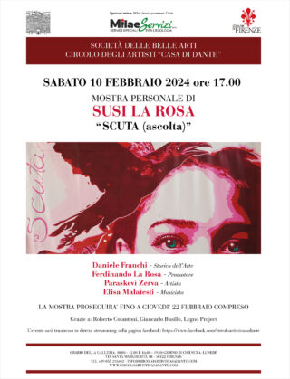 Mostra personale di pittura materica di Susi La Russa a Firenze